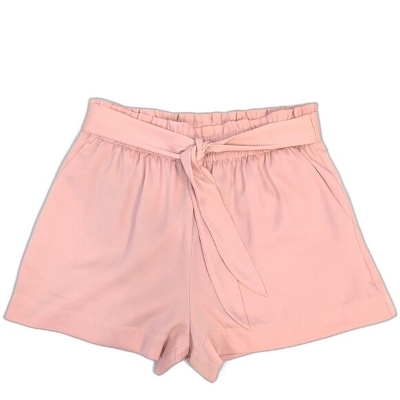 NWT BCBGeneration | Satin Belted High Rise Drapey Pink Rose Shorts | Size Medium - Picture 2 of 9